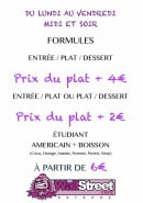 Menu WallStreet - Les formules 