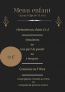 Menu Le méditerranée - Menu enfant