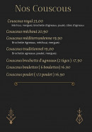 Menu Le méditerranée - Les couscous