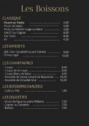Menu Le méditerranée - Les boissons