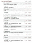 Menu Le Kiosque à Pizzas - Les pizzas spéciales