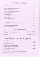 Carte et menu de Le Grill à Le Touquet Paris Plage — Gourmandises, boissons chaudes et apéritifs