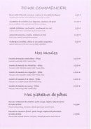 Carte et menu de Le Grill à Le Touquet Paris Plage — Pour commencer, moules et plateaux de pâtes