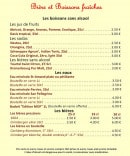 Menu La Maison du Chef - Les bières et les boissons fraîches 