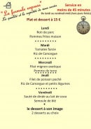 Menu La Maison du Chef - Le formule express