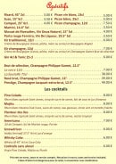 Menu La Maison du Chef - Les apéritifs et les cocktails 