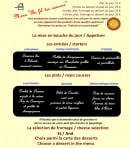 Menu La Maison du Chef - Le menu au fil des saisons