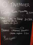Menu O'Tavernier - Exemple de menu