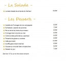 Carte et menu de Aux Pêcheurs d'Etaples à Etaples — La salade et les desserts