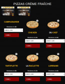 Menu Be Bop City - Menu pizza base de crème fraiche