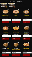 Menu Be Bop City - Menu pizza au sauce tomate
