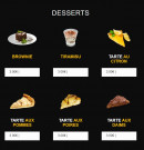 Menu Be Bop City - Les desserts