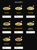 Menu Be Bop City - Les salades