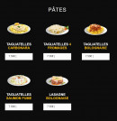 Menu Be Bop City - Menu pates