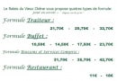 Carte et menu de Au Relais du Vieux Chêne à Blangy sur Ternoise — Les formules