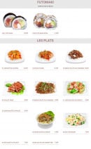 Menu Miyoki - Le futomaki et plats