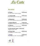 Menu Château de Cocove - Les entrées