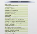 Menu Hôtel Bal - Les plats