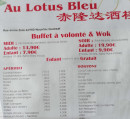 Menu Au Lotus Bleu - Un extrait de la carte
