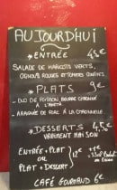 Menu Bistro de la mairie - exemple de carte du jour