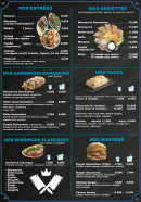 Menu Damaskino - Les entrées, burgers......