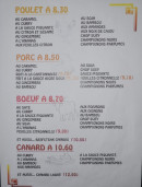 Menu Délices d'Asie - Poulets, porc et boeuf,...