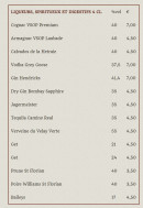 Menu Extrême Orient - Liqueurs, spiritueux et digestifs