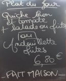 Menu Gootu - Un exemple de l' ardoise du jour