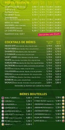 Menu Kerry'S Pub - Les bières