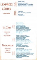 Menu La Criée - Les formules