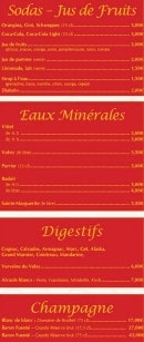 Menu Le 1513 - Les boissons