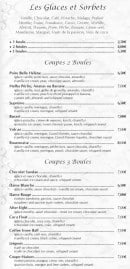 Menu Le 1513 - Les glaces et sorbets, coupe 2 boeuf,.....