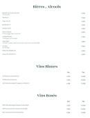 Menu Le 31 - Les bières, vins blancs et rosés