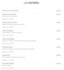 Menu Le Bœuf Café - Les entrées