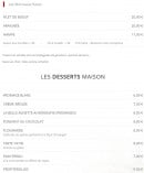 Menu Le Bœuf Café - Les morceaux rares, desserts