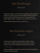 Menu Le Buronnier - les hamburgers et viandes