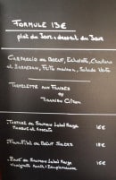 Menu Le Dérailleur - Un exemple de l' ardoise du jour