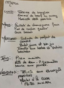 Menu Les Tamaris - Exemple de menu de la semaine