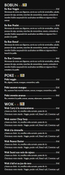 Menu Let's Wok - Les bobuns, poks et woks