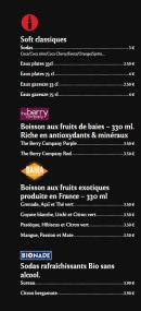 Menu Let's Wok - Les softs, boissons et bios