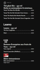 Menu Let's Wok - Les boissons