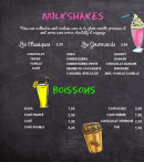 Menu Magic Burger - Milk-shakes et boissons