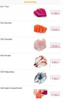 Menu Okinawa - Les sashimis