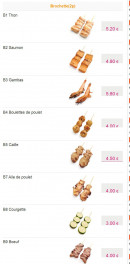 Menu Okinawa - Les brochettes