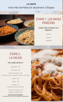 Menu Pasta la Vista - Les pates et sauces