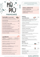 Menu Più Più - Les menus aperitivo, antipasti et pizzas,...