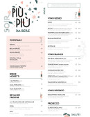 Menu Più Più - Les cocktails, bières et vins,...