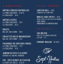 Carte et menu de Sept à Huître à Clermont Ferrand — La carte