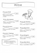 Carte et menu de L'auberge du Montel de Gelat à Montel de Gelat — Les pizzas
