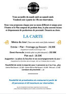 Carte et menu de L'Entre Bouches à Chamalieres — La carte déjeuner. Chaque jour des plats nouveaux